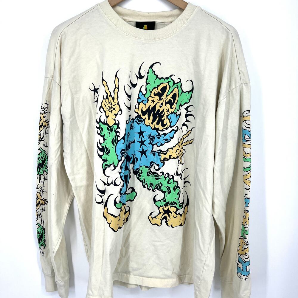 Teddy Fresh Super Spooky Oatmeal Long Sleeve T Shirt Size M **READ**